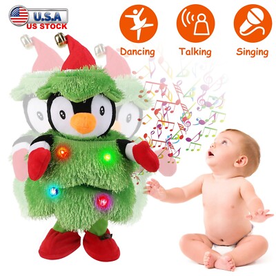 Electric Dancing Singing Plush Toy Snowman Interactive Mimicking Funny Kids Baby