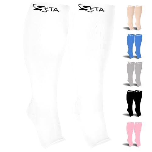 Stützsocken offene Zehenpartie Übergröße - breite Wadenkompression ideal für Reisen & F... - Bild 1 von 9