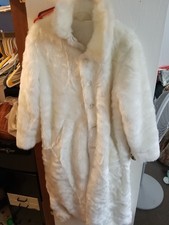 Stunning Komitor Faux Fur Long Coat Off White Cream Color - Sz Small