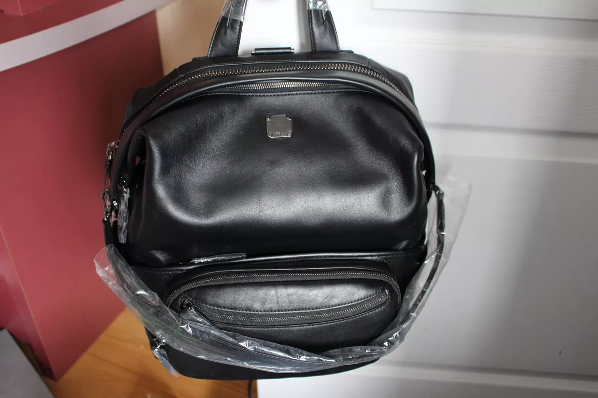 NEW MCM Trennen Backpack Medium.Black Leather 100 Authentic eBay