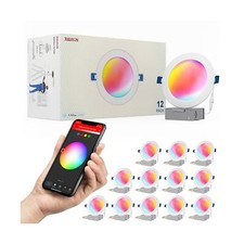 JULLISON 6 Inch LED Smart Slim Recessed Pot Light, WiFi APP Voice Control, 1...