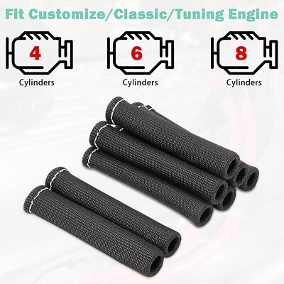 Spark Plug Wire Boots Heat Shield Protector Sleeve Fits For SBC BBC 350 454 8PCS - Foto 8