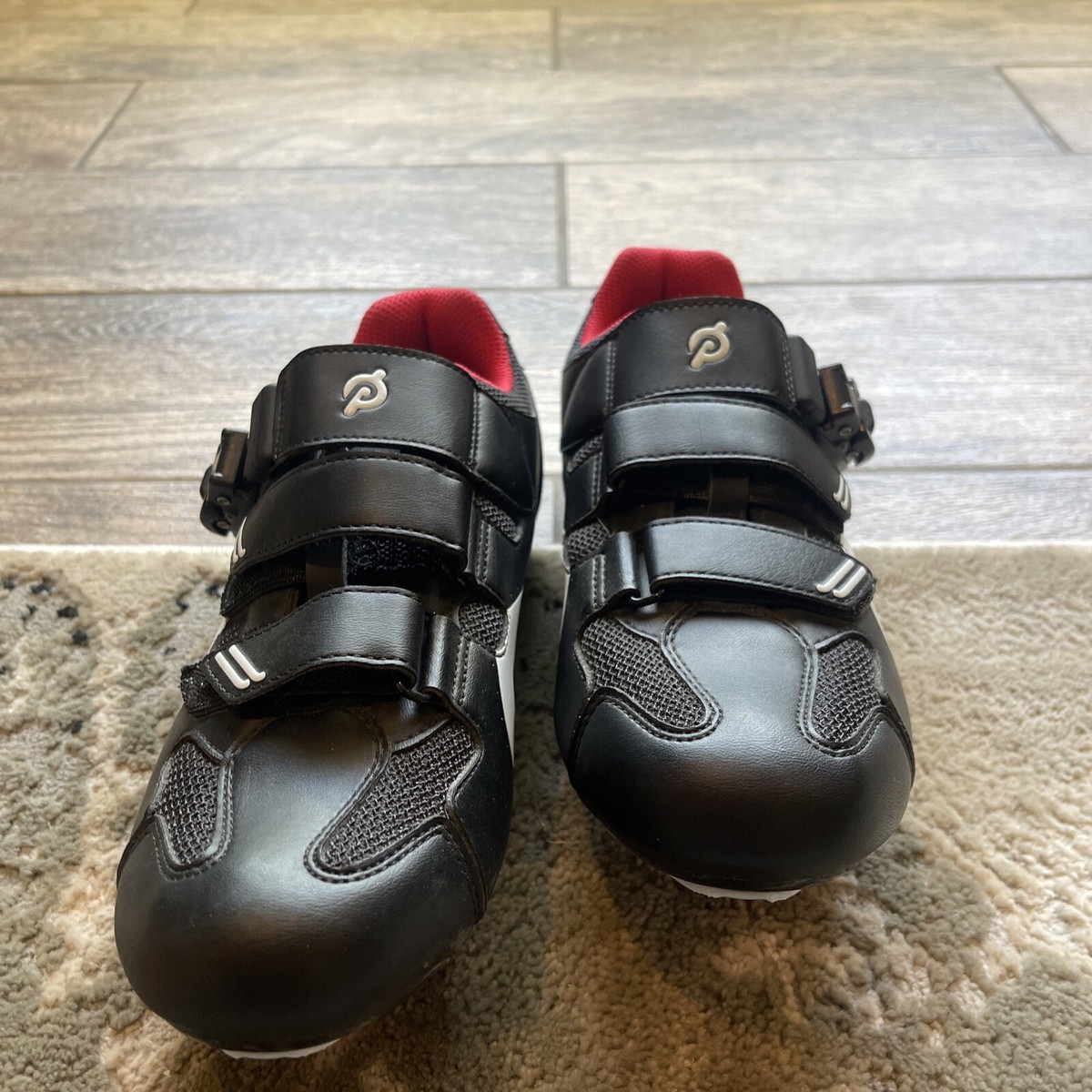Peloton Cycling Shoes With Cleats Size 40 Black Red Womens 9 
