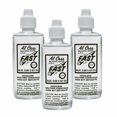 Al Cass Fast Valve, Slide and Key Oil -  3 Bottles  Trumpet Trombone Valve oil