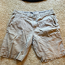 RVCA Nature x Industry Men's Beige Cotton Chino Shorts Flat Front Slash Pockets