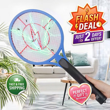 Rechargeable Electric Tennis Racket Mosquito Fly Swatter Zapper Pest Insect USA