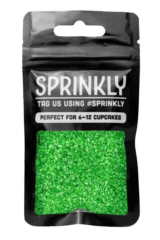 SPRINKLY - Sparkling Sugar - Green - Edible Cake Sprinkles - Image 2 of 2