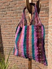 Handwoven Colorful Braided Tote Bag Hammock Bag Mexican Beach Bag