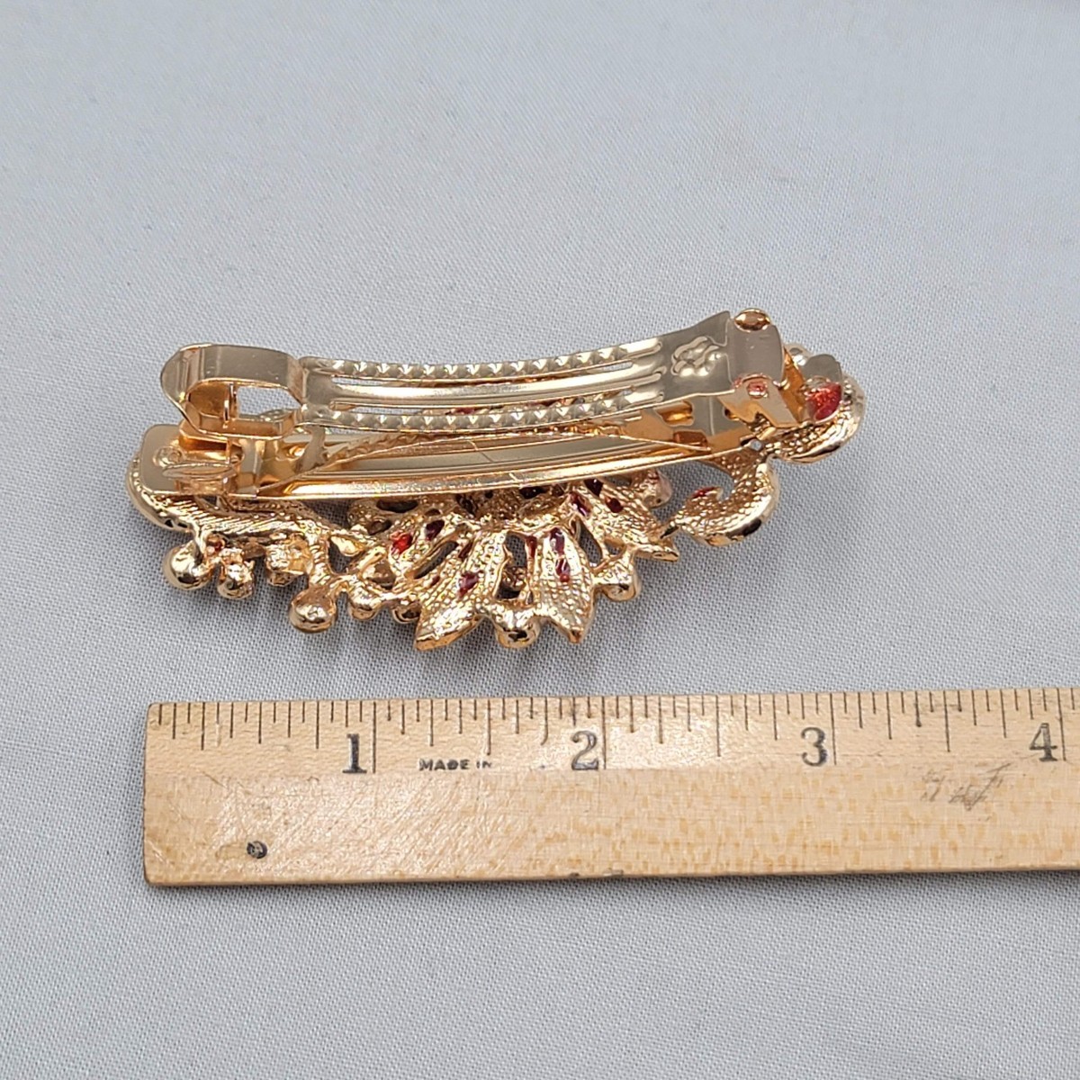 Vintage Barrettes Gold Tone, Enamel, Rhinestone, Filigree Bundle of Six Vintage Barrette Findings - Etsy main image 3