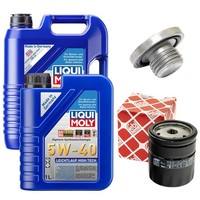 MotoröL Filter Set 5W-40 Liqui Moly 6 Liter + Schraube FüR Opel Omega B Astra G