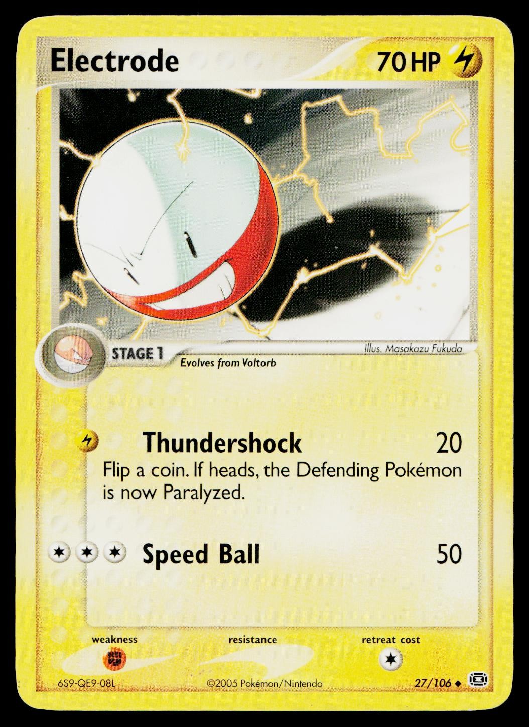 Electrode 27/106 Uncommon Emerald Pokemon Heavily Played