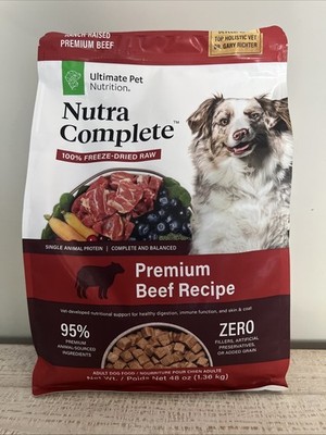 Nutra Complete Premium Beef Freeze Dried Dog Food 48 oz Exp 2028 - New/Sealed!