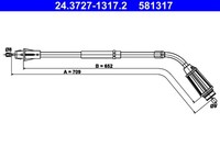 ATE Bremsseil Seilzug Feststellbremse 24.3727-1317.2 FüR S80 Volvo 124 2 Drive