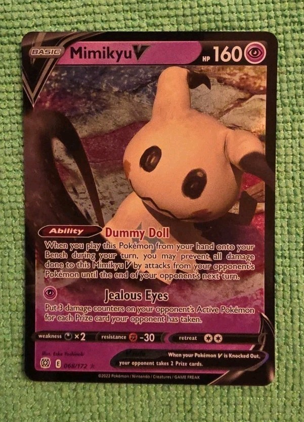 Mimikyu V - 68/172 - Ultra Rare Holo Pokemon Card Brilliant Stars