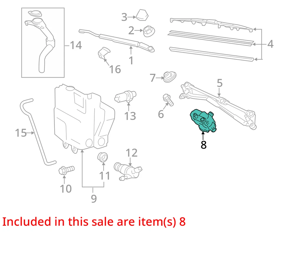 Motor limpiaparabrisas compatible con 11-15 SCION IQ 30653149 Foto 3 de 4