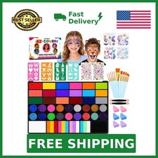 JIVVEXO 42 Colors Halloween Face Painting Kit for Kids, Face Paint Palette  ...