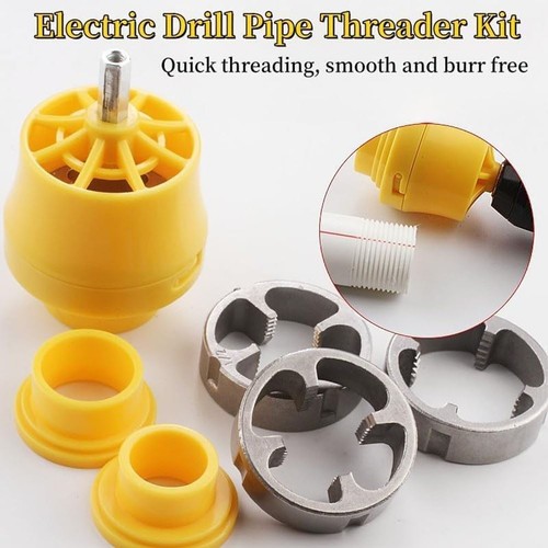 Electric Drill Compatible PVC Pipe Threader Kit with Various Die Sizes PVC - Afbeelding 6 van 19