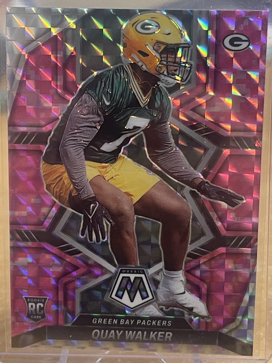 2022 Panini Mosaic Quay Walker RC #372 Pink Camo Prizm SP Packers Rookie