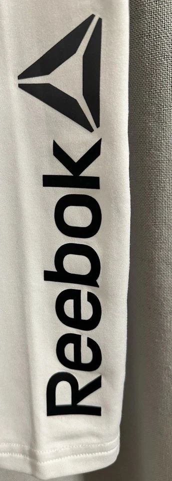 Reebok Men’s Sm Compression Tights, Rash Guard, Moisture Wicking, White - Image 4 of 4