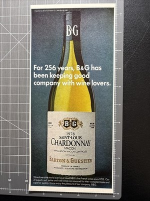 1981 Print Ad B&G 1978 Saint-Louis Chardonnay Macon Barton & Guestier