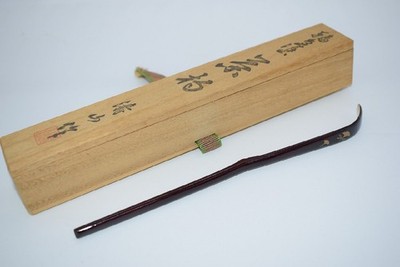 Japanische Chashaku White Bamboo Makie Ginkgo Wajima Lack Tozan Teezeremonie