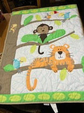 Garanimals Crib Bedding Jungle Safari Set Comforter Dust Ruffle Monkey Tiger