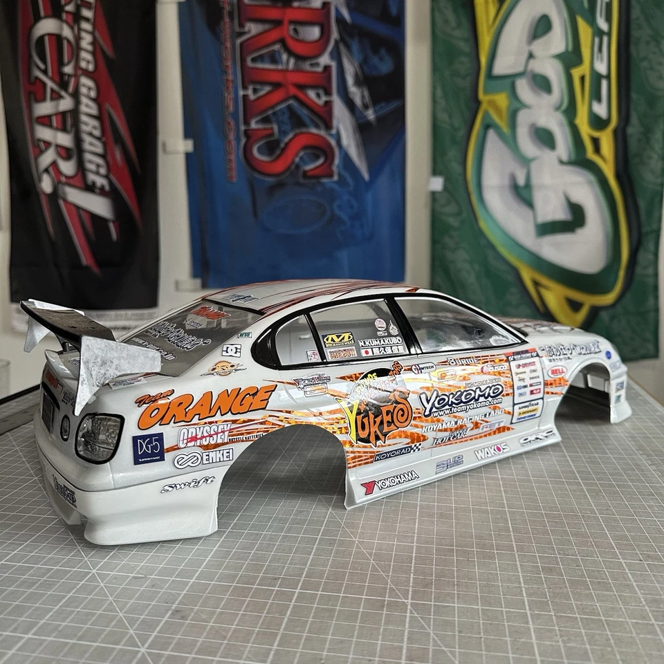 Toyota Aristo Pandora RC Drift Body Painted D1 Team Orange GS300 Yokomo - Image 4 of 4