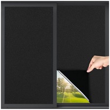 LUTE Blackout Window Film Frosted Privacy Cling UV Blocking Darkening Window Tin