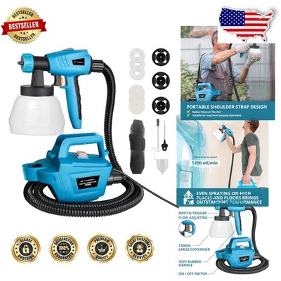 Electric Paint Sprayer HVLP 1300ML Container 3 Nozzles 800W High Power
