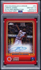 2024 Topps Chrome LeBron James #50 Red Refractor 2/5 PSA 10