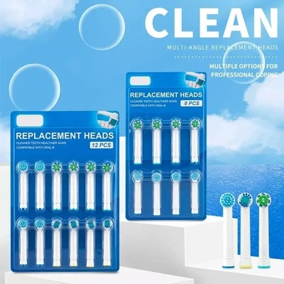 MARKENLOS 8 Ersatzbürstenköpfe für Oral-B Elektrische Zahnbürste Precision Clean Vitality