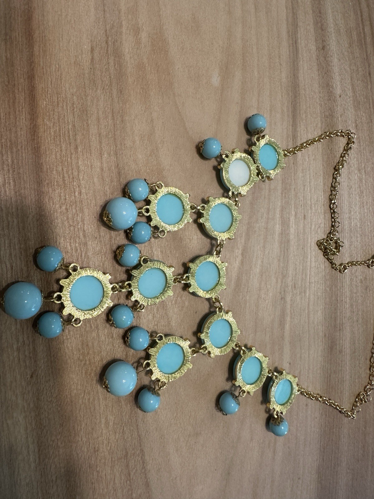 turquoise bubble statement Bib necklace Layered S… - image 5
