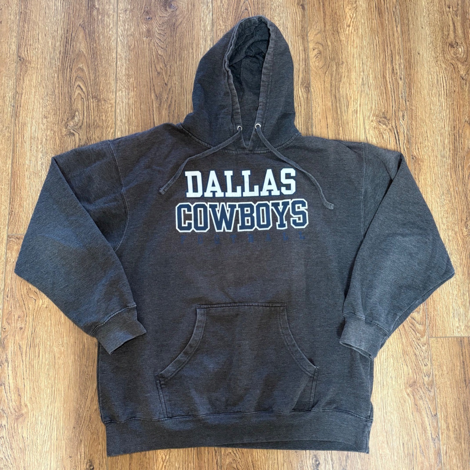 Dallas Cowboys Football Hoodie Mens 2XL Charcoal Gray Fleece Sweatshirt NFL