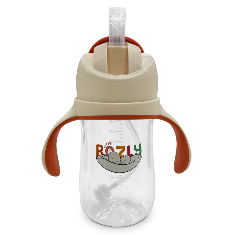 ROZLY Spill-proof sippy cup for toddlers with straw - Easy grip straw sippy cup