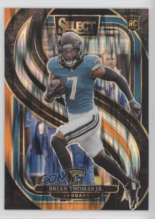 2024 Panini Select Black & Orange Shock Prizm Brian Thomas Jr #143 Rookie RC 3d0