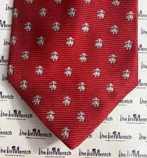 BROOKS BROTHER Silk Red With Logos Design Adjustable Neck Tie BRAND NEW
