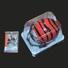 Anthony Munoz Autographed Card + Bengals Mini Helmet