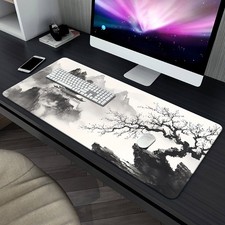 40 90cmXXL Large Gaming Mouse Pad - Asian Ink Wash Painting Desk Mat with Non-Sl