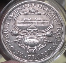 1927 Australian florin Commemorative Issue AU / MS Grade 3 Steps