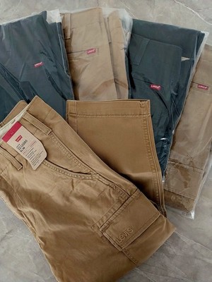 Levi's Men's XX Cargo Slim Fit Pants Beige Khaki Trousers Multi-Size New