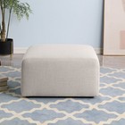 Modern Fabric Square Ottoman Upholstered Footrest Living Room Decor