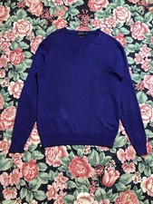 Polo by Ralph Lauren V Neck Classic Jumper Size XS WMNS MENS Unisex SunFaded Y2K