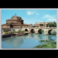 Vintage Rome Postcard Castel Sant Angelo 1973 Unposted Historic Scenic View