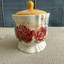 The Pioneer Woman Sugar Bowl with Lid Stoneware Blossom Jubilee