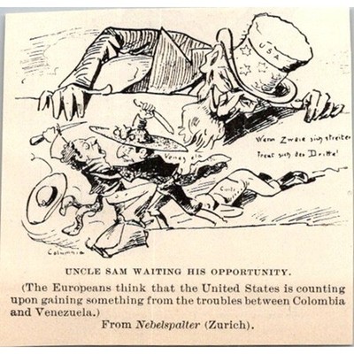 Uncle Sam Waiting His Opportunity From Nebelspalter 1901 Clipping SAI6-M24