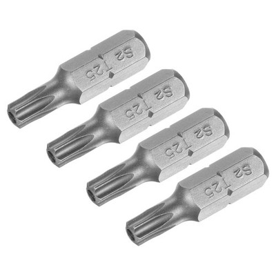 Torx Bits 1/4'' Magnetic Screwdriver T25 Screw Driver Bit S2 Alloy Steel 4pcs
