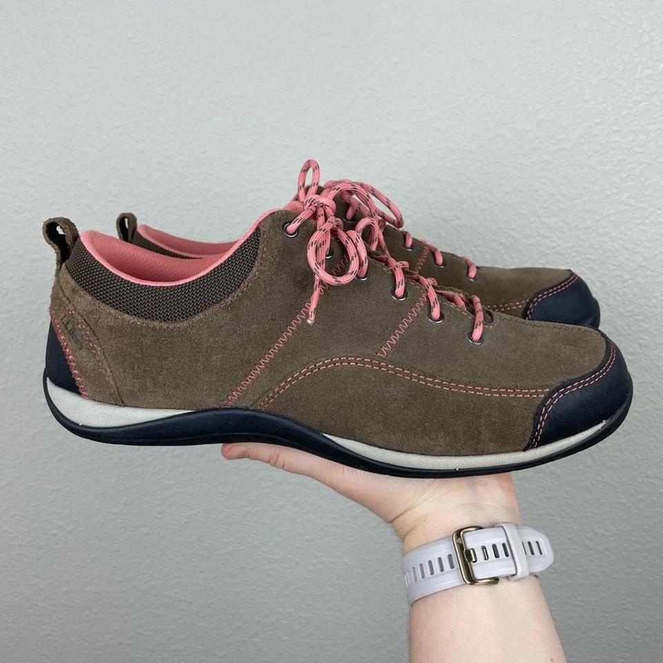 L.L. Bean Women's 10 WIDE Feldspar Suede Hiking Sneakers Brown Leather Gorpcore - Image 2 of 4