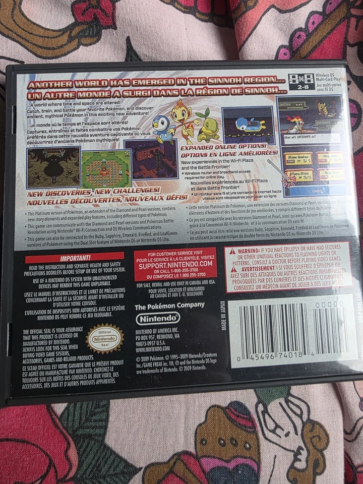 Pokemon Platinum Version Nintendo DS Game Cartridge NTR-CPUE-USA - Image 4 of 4