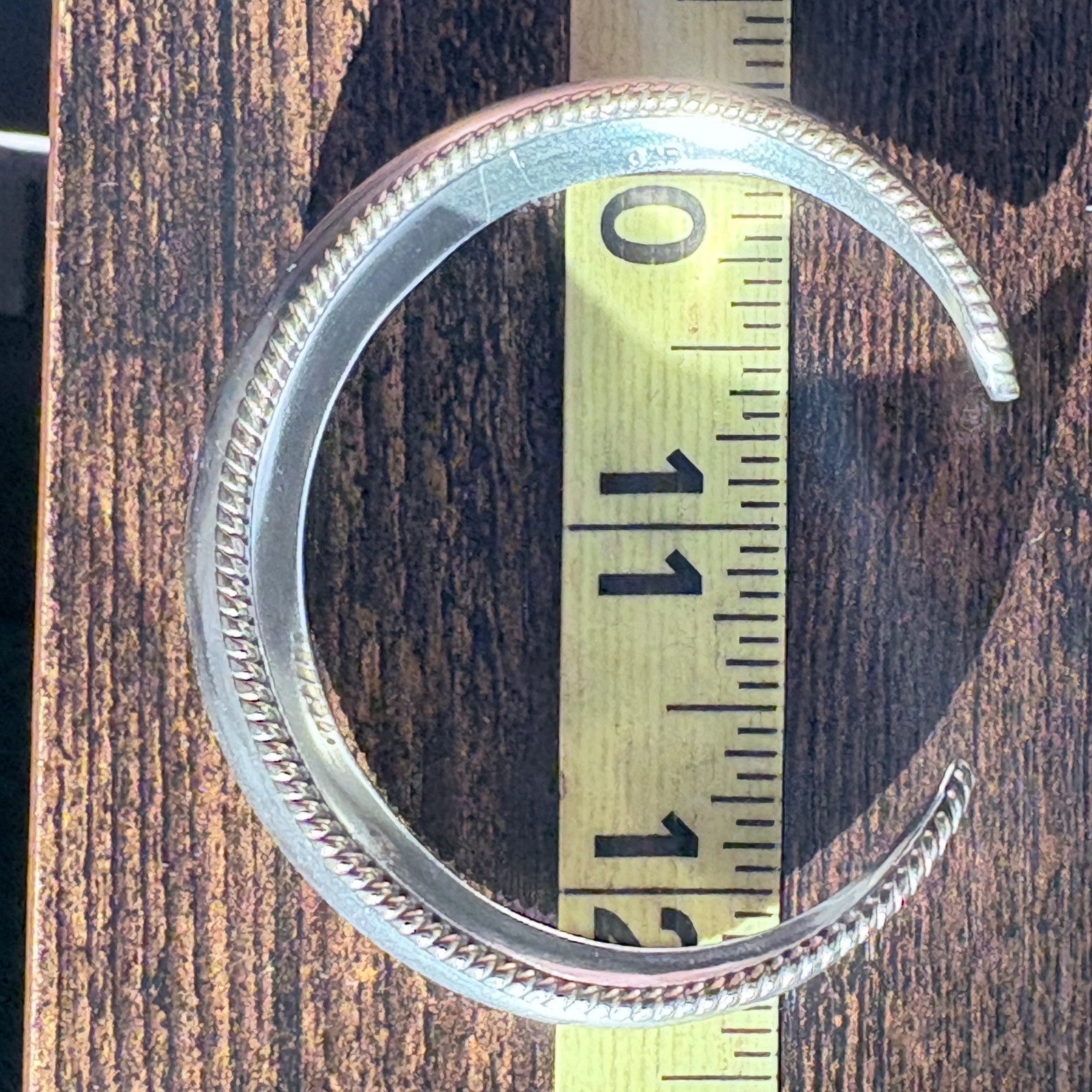 VTG  Solid Sterling Silver 925 Wide Cuff Bracelet… - image 8