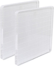 4" X 4" Acrylic Stamp Blocks Square Clear Stamp Blocks with Grid Lines for Scrap
